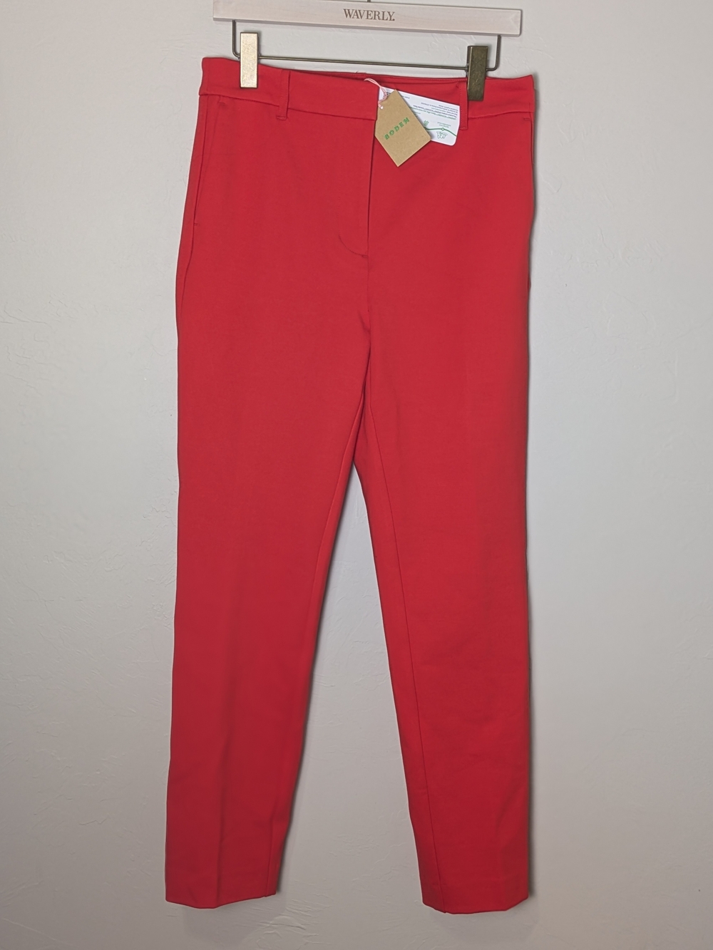 BODEN Vibrant Red Tailored Fit 8 Designer Mob Wife Glam Luxury Feminine OldMoney